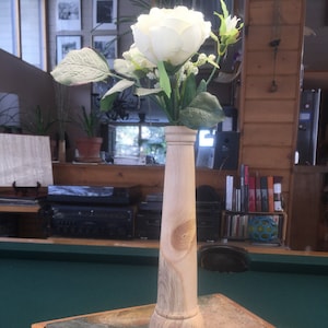 Handcrafted WOOD FLOWER Bud VASE / Sustainably Sourced Wood