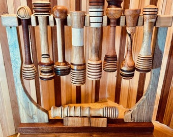 Mestolo per il miele in legno misto fatto a mano / Legno proveniente da fonti sostenibili / Arte del miele / Bellissimo 454