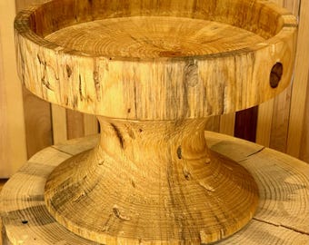 Handcrafted Unique Wood SERVING PLATTER PEDESTAL / cake stand / serving dish / pastry plate / wood tray / stylish / Sustainably Sourced Wood