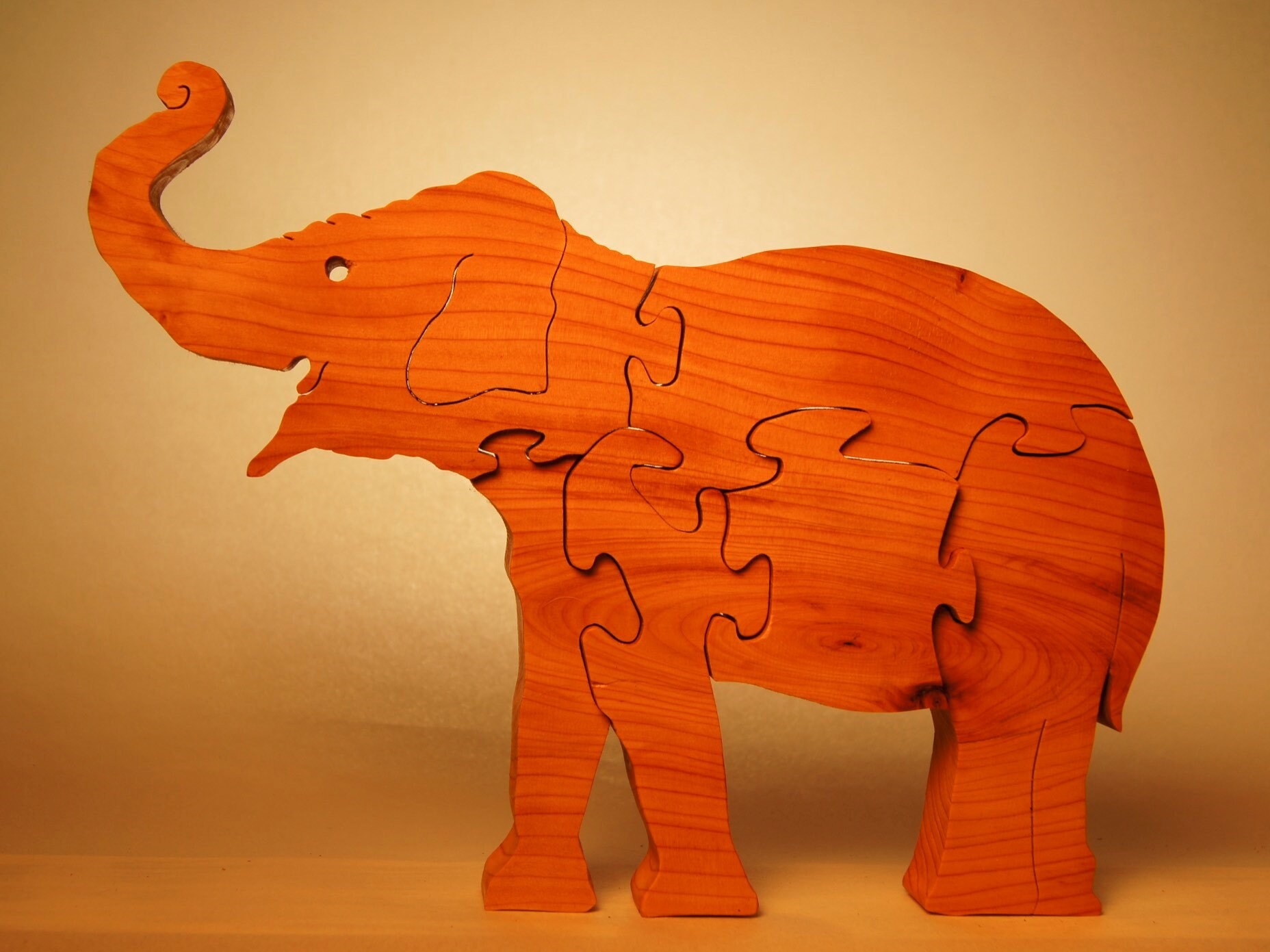 ELEPHANT Wood Puzzle / Unique Handcrafted Wooden Jigsaw Animal Etsy