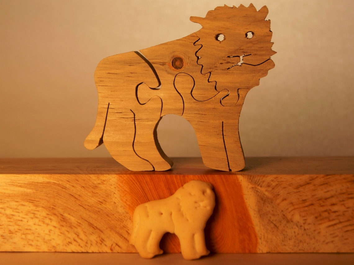 LION Animal Cracker Collection Puzzle Toddler / Unique Etsy