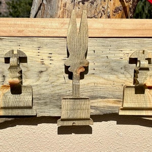 Handcrafted Unique WOOD woodworker themed COAT hat key RACK  / Funky Hooks / Coat Rack / Wall Hook / Hanging Peg / Sustainably Sourced Wood