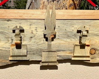 Handcrafted Unique WOOD woodworker themed COAT hat key RACK  / Funky Hooks / Coat Rack / Wall Hook / Hanging Peg / Sustainably Sourced 416