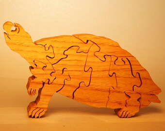 TURTLE Wood PUZZLE / Unique Handcrafted Woden Jigsaw Puzzle / Free Standing or with Keeper / Sustainably Sourced Wood 41