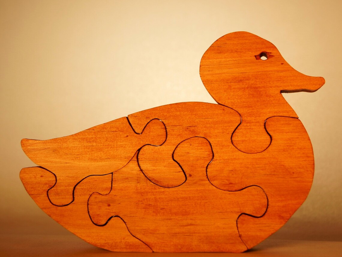 DUCK Wood Puzzle Kids or Toddlers / Unique Handcrafted Wooden Etsy