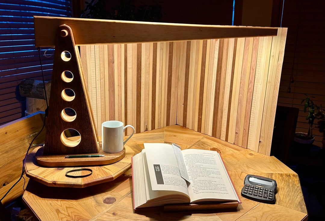 Unique Handcrafted LED DESK LAMP - Sustainably Sourced or Reused Wood ...