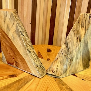 Handgefertigte HOLZ BUCHSTÜTZEN / Buchstützen / CD Bücher Papierhalter / Kartoffelkäfer Kill Ponderosa Pine / Nachhaltig produziertes Holz