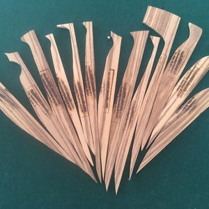 Handcrafted Funky PLANT STAKES / Zebra Wood / Sustainably Sourced Wood / Bundle of FIVE (5)