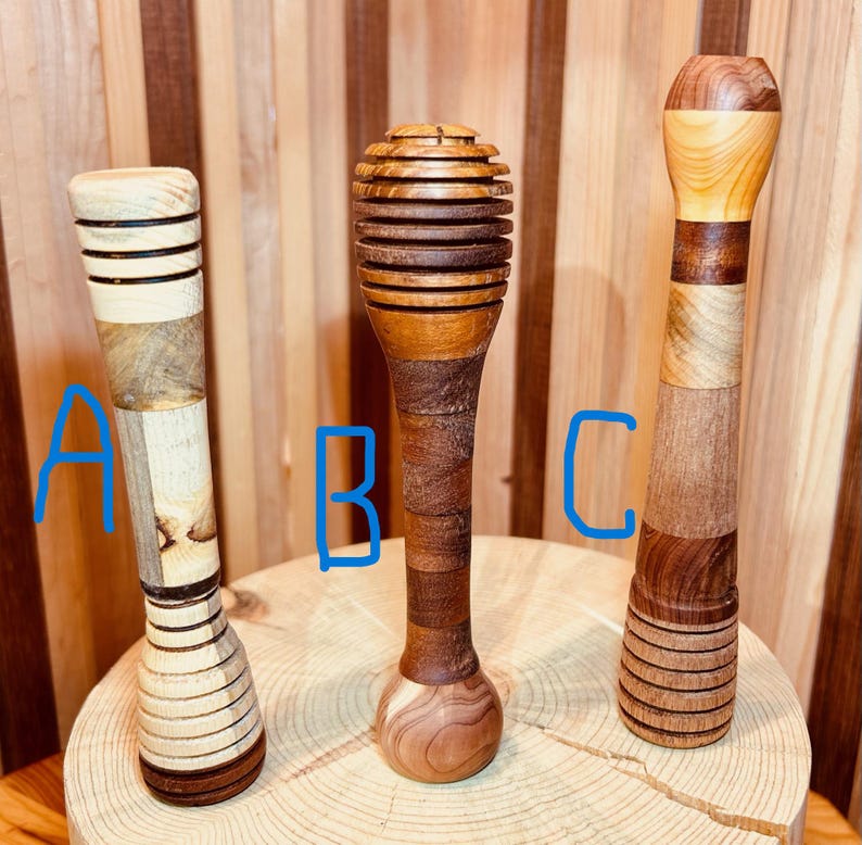 Dipper Unique Handcrafted Mixed WOOD HONEY DIPPER / Sustainably Sourced Wood / Honey ...