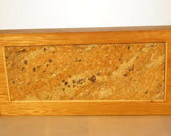Handcrafted Granite CUTTNG BOARDS with Wood Border / Hard CANDY Work Surface / Sustainably Sourced Wood 177