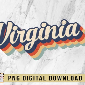 Retro Virginia State Sublimation Design Download | PNG | Digital Download