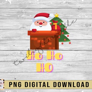 Sublimation du Père Noël Ho Ho HO, sapin de Noël, Clipart numérique, téléchargement numérique PNG Noël