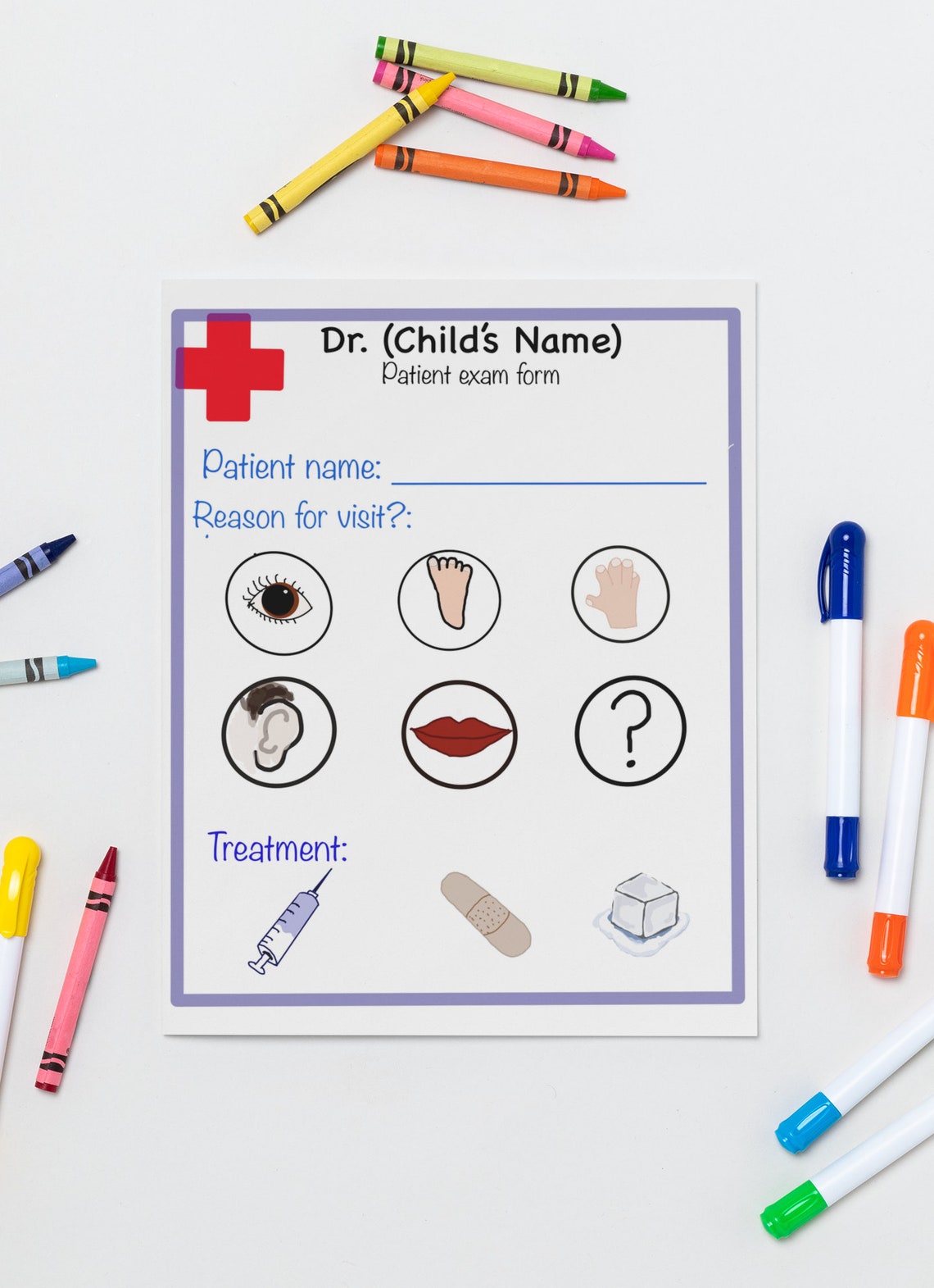 Pretend play doctor forms for kids Activity Nurse pretend | Etsy