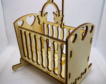 Laser cut design baby crib