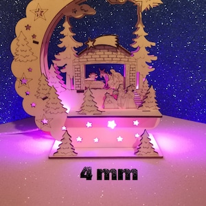 Paesaggio presepe nativita 3D laser cut spessore 4mm