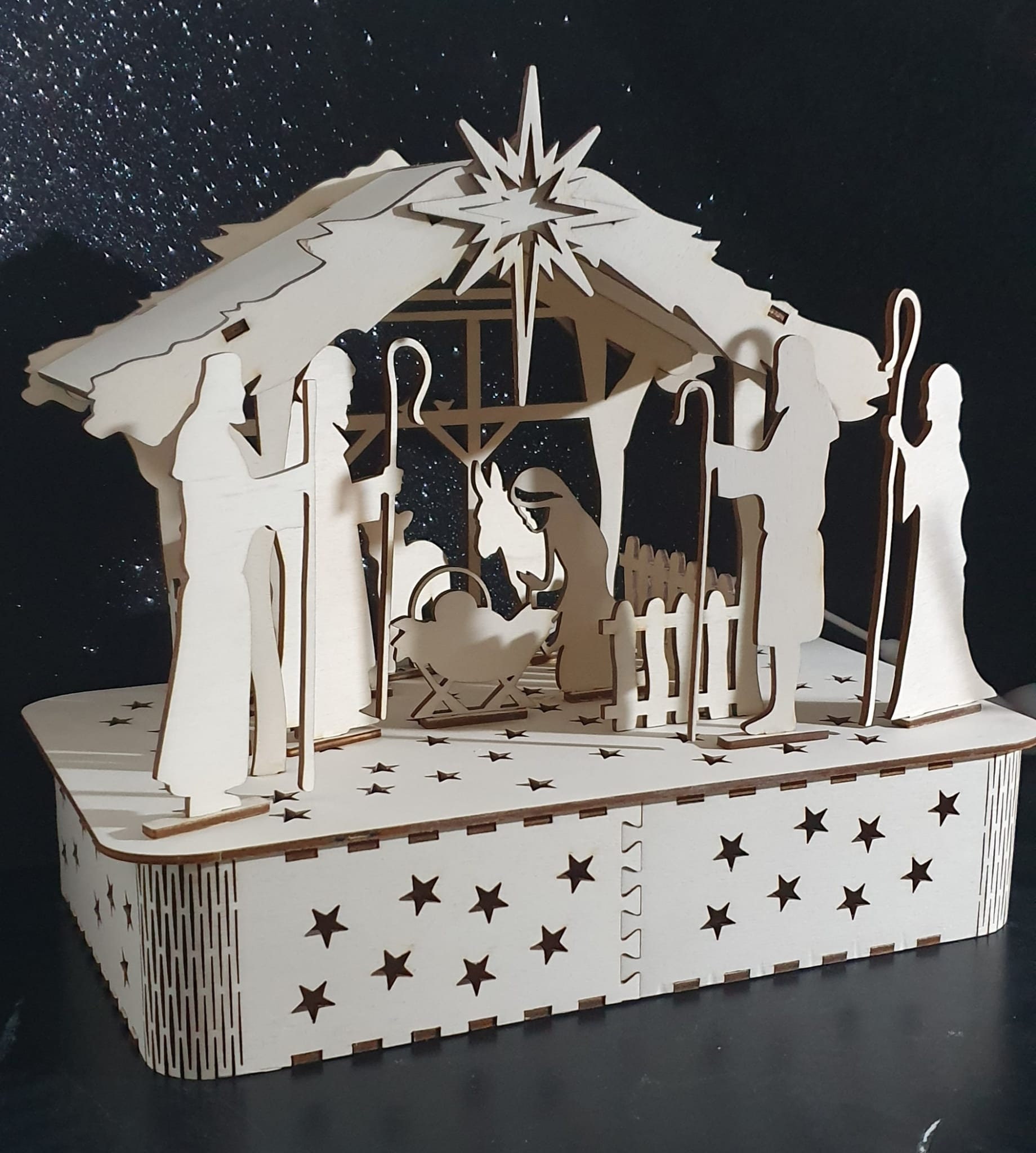 Bright laser cut nativity scene Etsy
