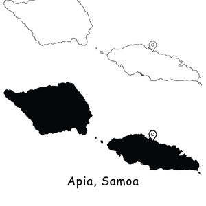 Apia Karte Hauptstadt Landort Pin Schwarz Weiß Silhouette Umriss Geografie Region Area Place Samoan Island Landkarten jpg svg png ai eps