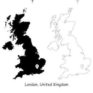 London England England Karte Hauptstadt Landort Pin Schwarz Weiß Englisch Großbritannien Briten jpg svg png ai eps