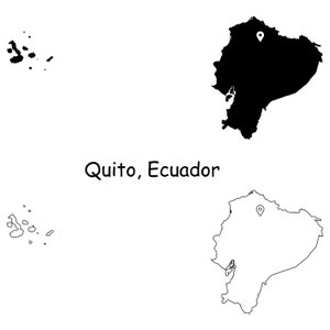 Ecuador Stadtplan Ecuador StadtPlan Pin Schwarz Weiß Silhouette Umriss Region Region Ecuador landkarten jpg svg png ai eps