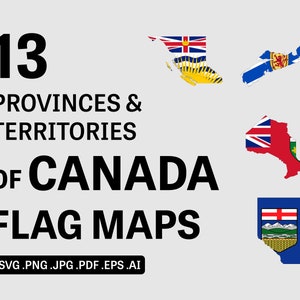 Kanada Provinz Flagge Karte SVG Bundle - Canadian Territory Provinces, Umriss Bordüre Geografie Komplette Vektor Download jpeg png eps