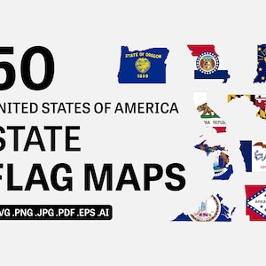 Carte du drapeau de l’État des États-Unis SVG - 50 États-Unis d’Amérique Frontière américaine Contour De la frontière américaine Forme Terre Atlas Vecteur Icône Ensemble eps ai png jpg pdf