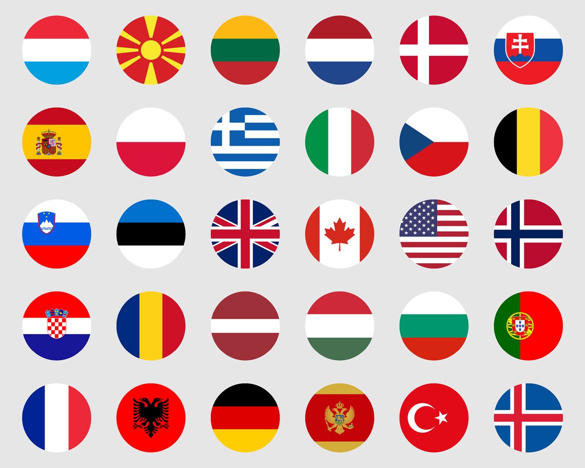 NATO Countries Round Flags SVG Bundle Set NATO Country Circle Etsy