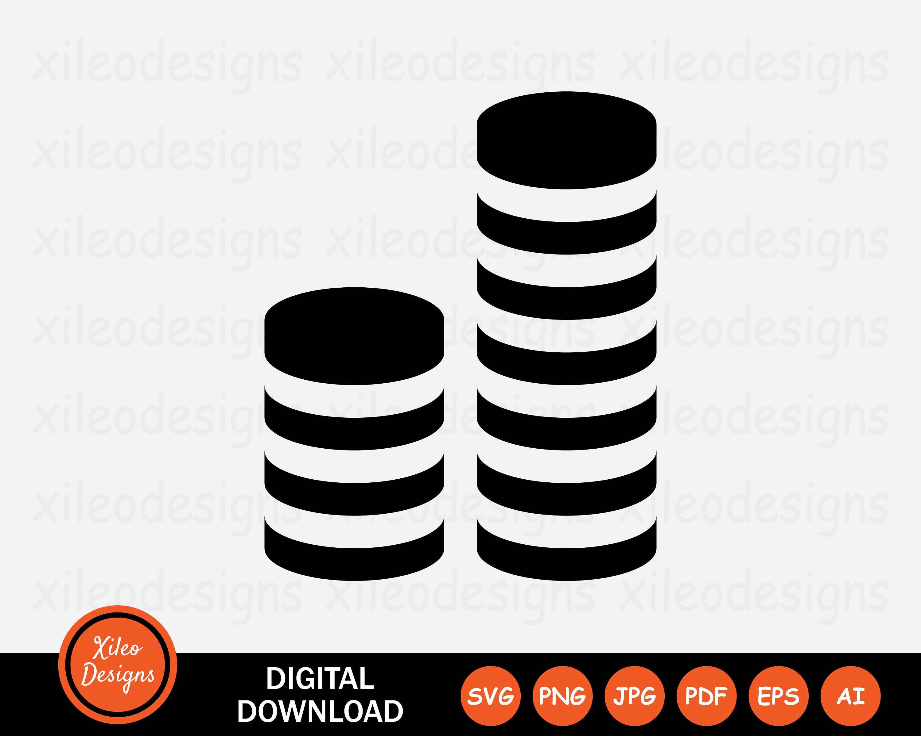 コインアイコン SVG お金 金融 銀行 銀行業務 現金 スタック サイン シンボル Cricut グラフィック クリップアート ベクター png  jpg eps ai pdf デジタルダウンロードベクター