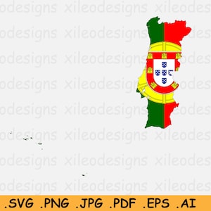 Portugal Map Flag SVG, Portuguese Cricut Cut File, Country Nation Silhouette Outline Atlas, Scrapbook Clipart Vector Icon eps ai png jpg pdf