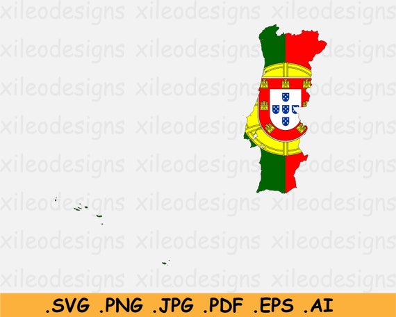 Printable Vector Map of Portugal - Single Color