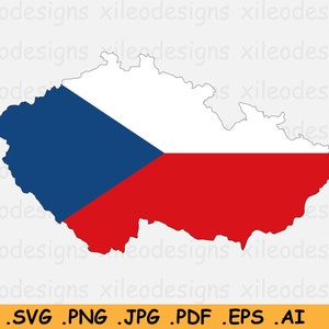 Tjeckiens flagga karta SVG - Tjeckien Cricut Cut-fil, land nation silhuett disposition, scrapbook clipart vektor ikon - eps ai png jpg pdf