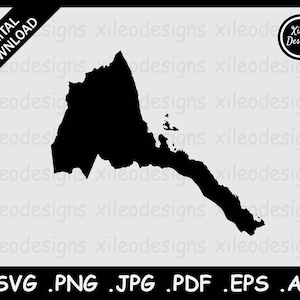 Eritrea Mapa SVG, Eritrean Country National Border Boundary, Black Silhouette Cut Cut Cut File Vector Icon, svg png jpg jpeg pdf ai eps