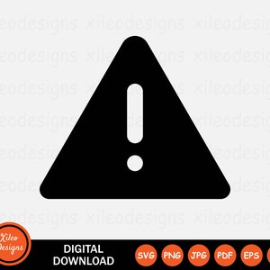Alert Icon SVG Triangle Warning Notice Attention Safety Graphic Vector Clipart Sign Symbol Cricut Digital Download Vector png jpg eps pdf ai