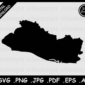 El Salvador Karte SVG, El Salvadoran Country National Border Border Border, Black Silhouette Cricut Cut File Vektor Icon, png jpg jpeg pdf ai eps