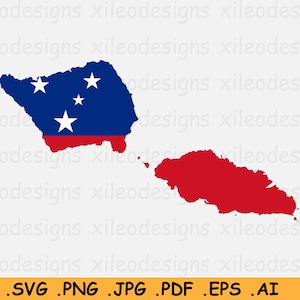 Samoa Kaart Vlag SVG, Samoan Cricut Cut File, Island Country Nation Silhouette Outline Atlas, Scrapbook Clipart Vector Icon eps ai png jpg pdf