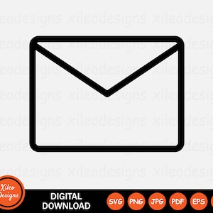 Busta posta linea icona SVG messaggio e-mail posta postale png jpg eps ai pdf Download digitale grafica vettoriale clipart segno vettoriale simbolo Cricut