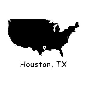 Houston Texas auf der USA-Karte, Houston TX Karte der Vereinigten Staaten von Amerika, Houston Texas Lage Pin Drop Map, sofort digitaler Download, svg png eps