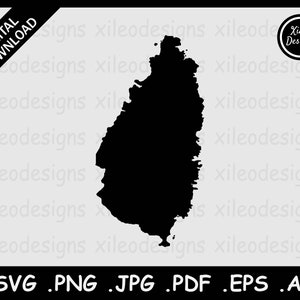St. Lucia Karte SVG, St. Lucian National Country Border Map, Black Silhouette Cricut Cut File Vektor Icon, png jpg jpeg pdf eps ai