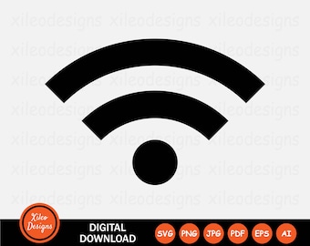 Network Signal Icon SVG Wifi Data Internet Connection png jpg eps ai pdf Digital Download Vector Sign Symbol Cricut Graphic Clipart Vector
