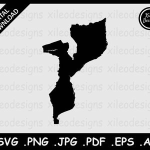 Mosambik Karte SVG, Mozambican Country National Border Border Border, Black Silhouette Cutout Cricut Cut File Vektor Icon png jpg jpeg pdf ai eps