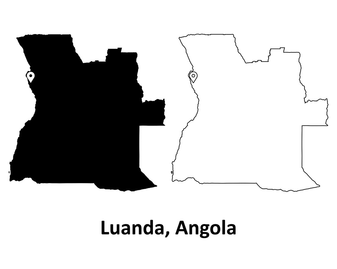 Luanda Angola Detalle País Mapa Capital Ciudad Ubicación Pin Etsy
