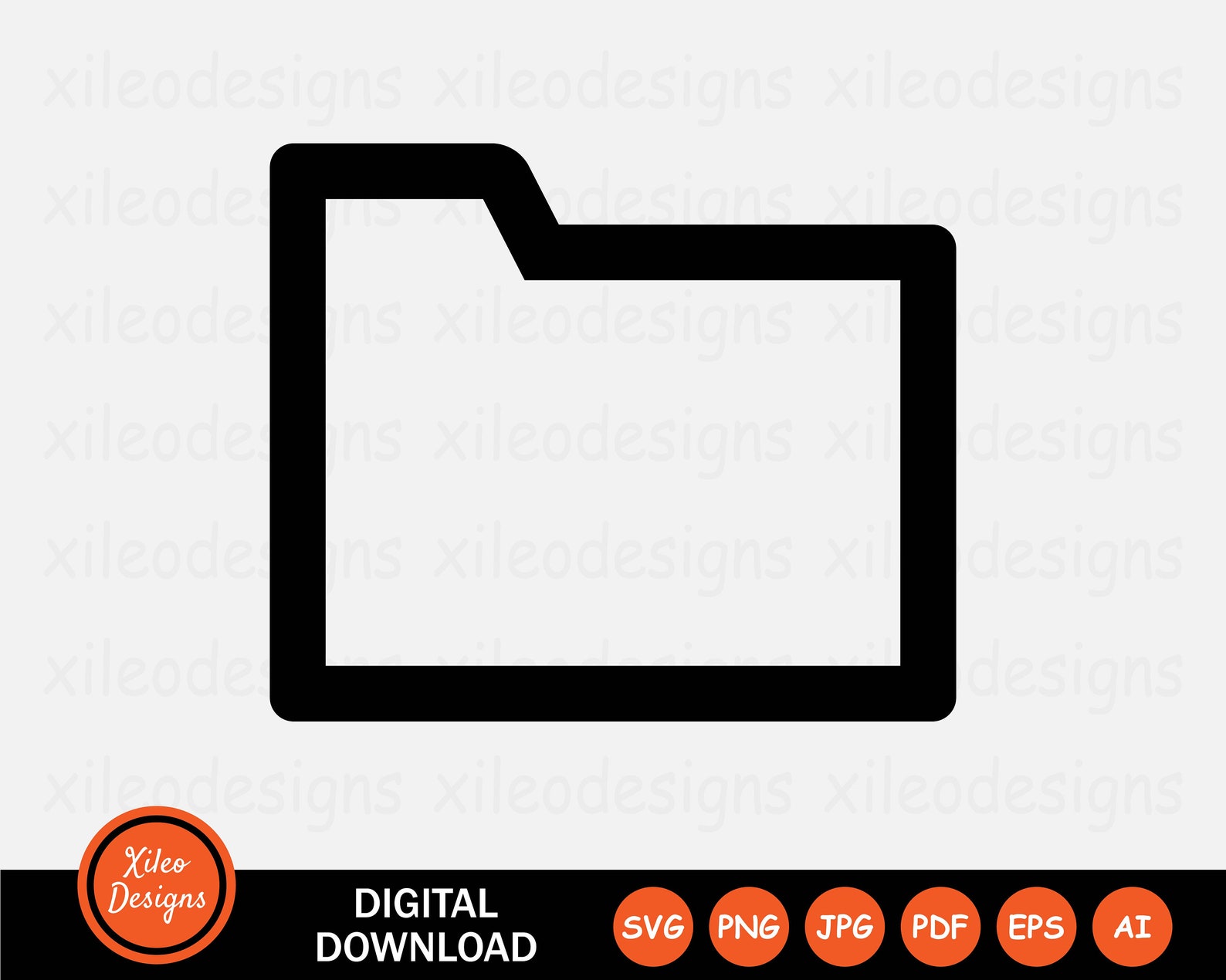 Folder Outline Icon SVG File Document Portfolio Binder Png Jpg Eps Ai ...