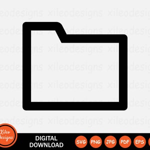 フォルダアウトラインアイコン SVG ファイル ドキュメント ポートフォリオ バインダー png jpg eps ai pdf デジタルダウンロード ベクターグラフィック クリップアート ベクターサイン シンボル Cricut