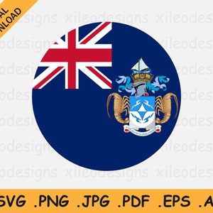 Könnte beinhalten: Ein runder Aufkleber mit der Flagge der Britischen Jungferninseln. Die Flagge ist blau mit einem weißen Union Jack in der oberen linken Ecke und dem Wappen der Britischen Jungferninseln in der unteren rechten Ecke. Das Wappen zeigt einen Schild mit zwei weißen Vögeln und einer blauen Welle, umgeben von zwei Hummern.