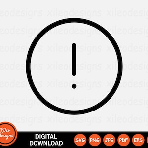 Error Round Line Icon SVG Alert Warning Danger Caution png jpg eps ai pdf Digital Download Vector Sign Symbol Cricut Graphic Clipart Vector