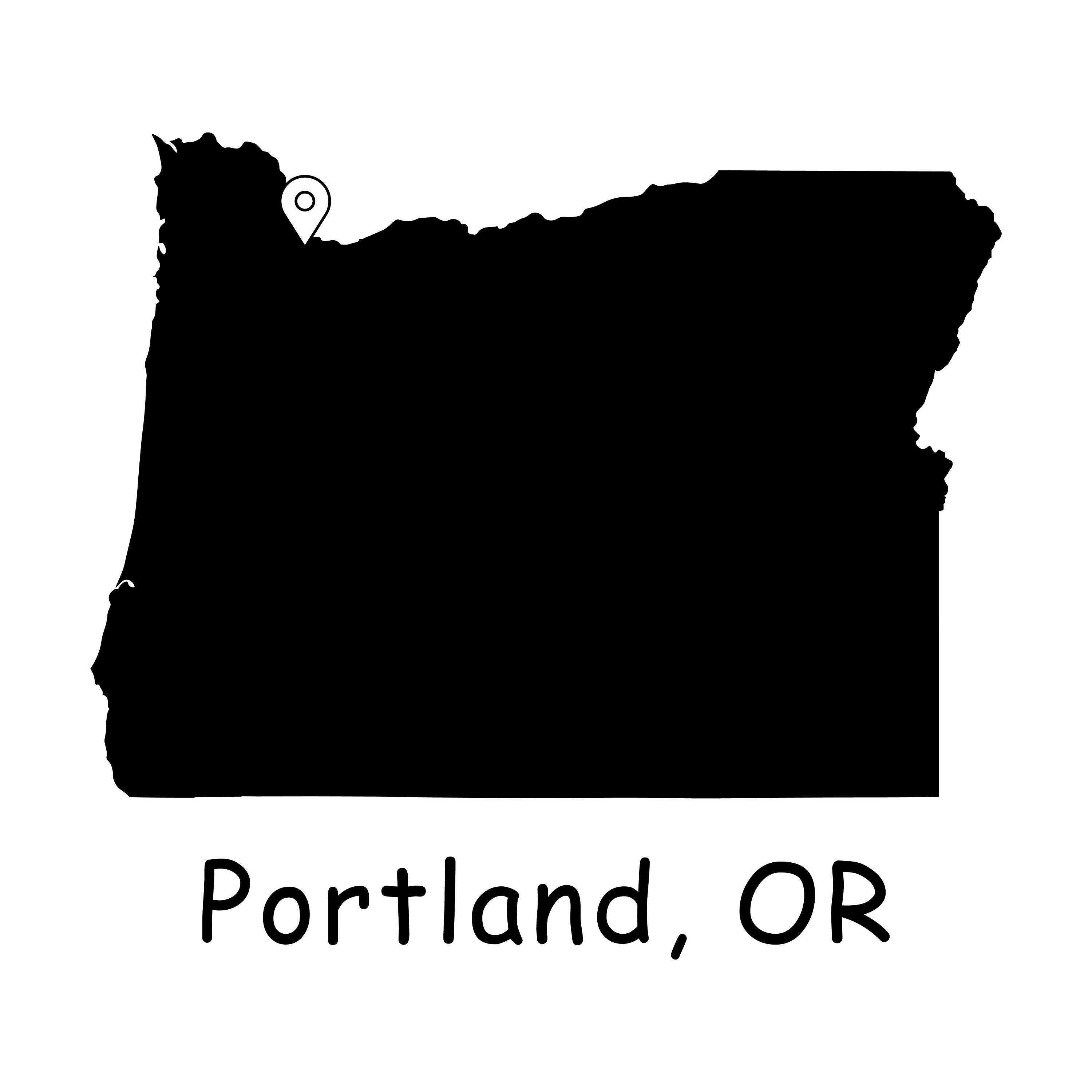 Portland sur oregon carte de lÉtat Portland OU Oregon USA -  France