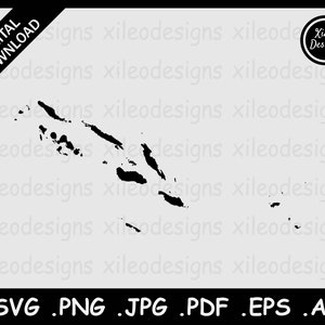 Solomon Islands Map SVG, Solomon Islander National Country Border, Black Silhouette Cricut Cut File Vektor, png jpg jpeg pdf eps ai