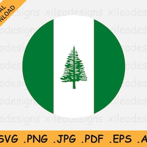 Norfolk Island SVG, Australia Australian Territory Circular Circle Round Flag Banner Button Digital Download Vector, svg eps ai png jpg pdf
