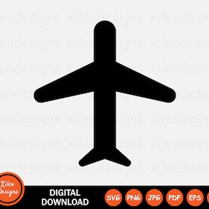 Plane Icon SVG Airplane Aircraft Flight Airline Travel Graphic Vector Clipart Sign Symbol Cricut Digital Download Vector png jpg eps pdf ai