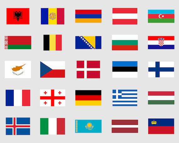 EUROPE 25 NATIONS FLAG 3' x 5' - 25 EUROPEAN COUNTRIES FLAGS 90 x 150 cm -  BANNE