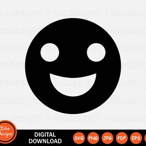 Smile Face Icon SVG Smiley Happy Cheerful Emoji Funny Graphic Vector Digital Download Clipart Sign Symbol Cricut Vector png jpg eps ai pdf